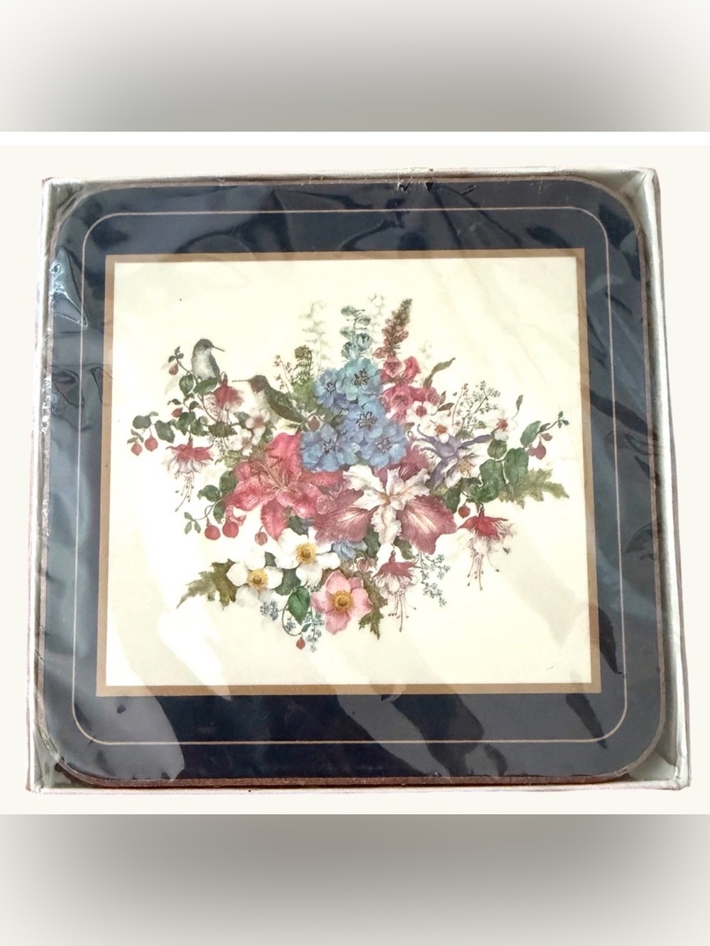 Pimpernel Birds and Flowers Coasters Set of 6- 1995 Sealed England Vintage